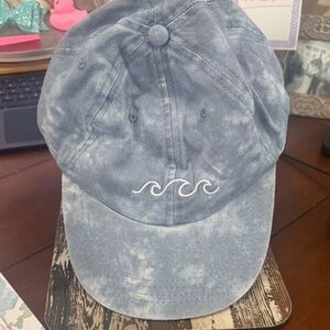 NEW Sun-Washed Blue Revival Wave Embroidered Baseball Cap